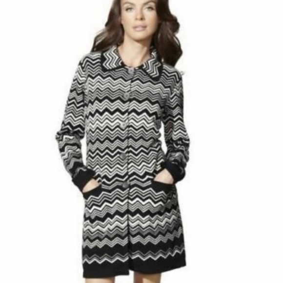 Missoni for Target Jackets & Blazers - Missoni for Target black & white Chevron Print Knit Dress Coat XS